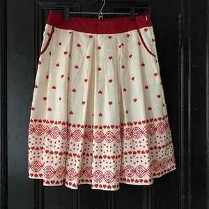 Heart print circle skirt